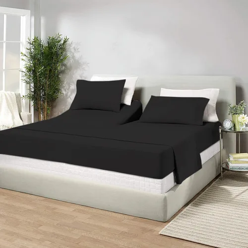 Vista 28 de Juego de sábanas de algodón de 600 hilos tamaño Queen dividido para base de cama ajustable, juego de sábanas de 4 piezas con bolsillo profundo