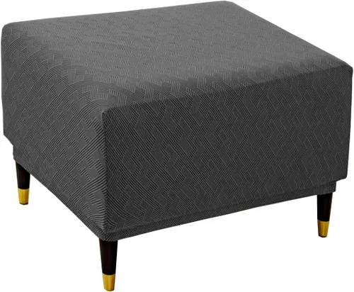 Vista 18 de ADPON Fundas otomanas cuadradas de terciopelo para otomanas, fundas protectoras para reposapiés cuadrados, fundas protectoras para taburetes de Beige