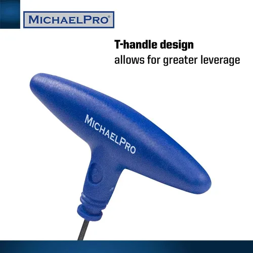 Vista 3 de MichaelPro MP001042 - Juego de llaves Allen de extremo de bola con mango en T de 8 piezas, juego de llaves hexagonales métricas
