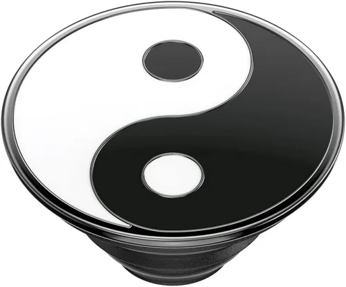 Vista 4 de Agarre para teléfono PopSockets con soporte expansible, agarre adhesivo, esmaltado - Yin Yang