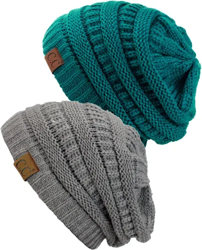Vista 48 de Gorro a la moda de tejido suave abultado, cálido y elástico de C.C