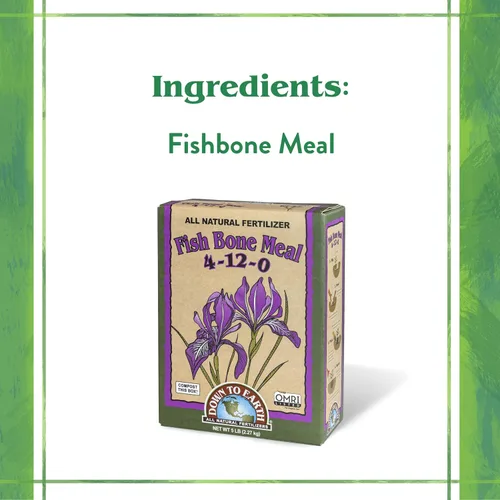 Vista 4 de Down To Earth All Natural Fertilizers Harina de hueso de pescado orgánica - Alimento vegetal alto en fósforo para brotes, bulbos, flores, macizos