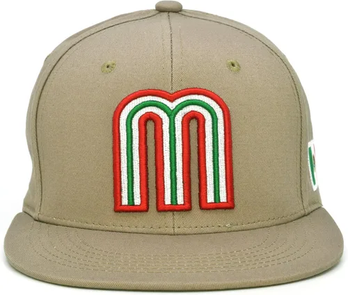 Vista 7 de Gorra acrílica de béisbol de México con diseño de bandera 3D M Flat Bill México Todo negro