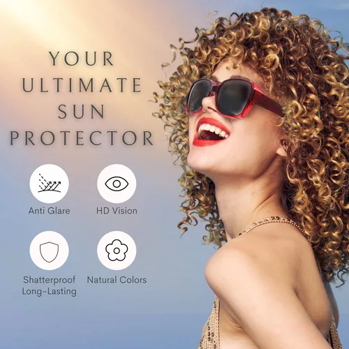 Vista 3 de BLUE CUT Gafas de sol polarizadas para mujer, con estilo protector solar con clip sobre gafas graduadas