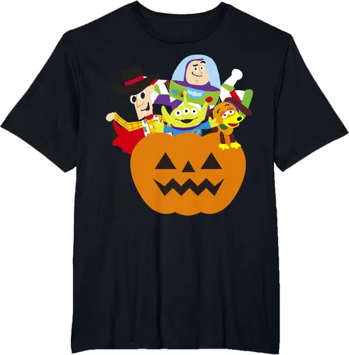 Vista 27 de Disney Pixar Toy Story - Camiseta de calabaza de Halloween, Negro