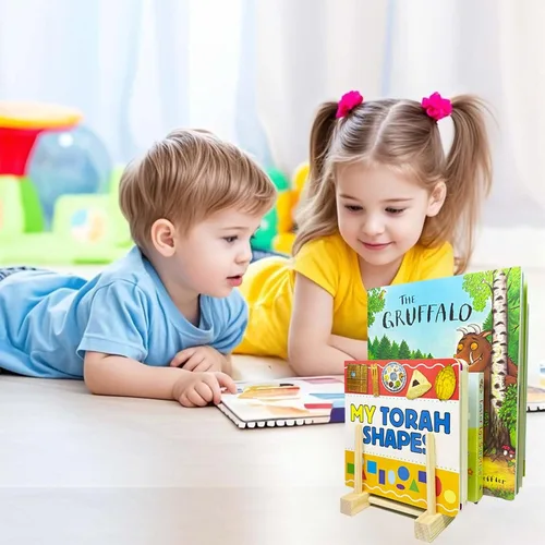 Vista 7 de Estantería de madera para niños, 2 unidades, estantes de exhibición de libros para niños, adecuado para habitaciones de niños, guardería y aula