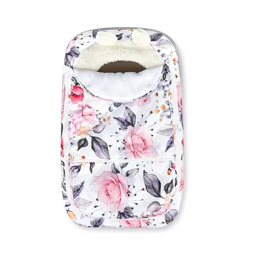 Vista 26 de Funda para asiento de auto Pea Pod para bebé, capota para asiento de auto infantil para recién nacidos con 2 capas de ventanas de tela de malla