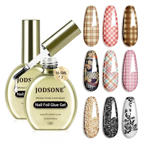 Vista 9 de JODSONE Pegamento de lámina de uñas 0.6 fl oz, gel de transferencia de A2
