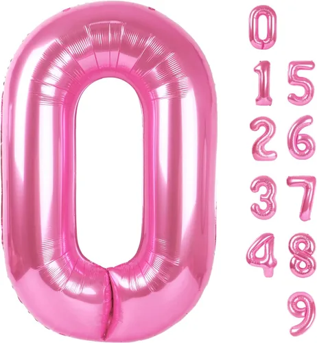 Vista 398 de Globos con números de 40 pulgadas, color negro, para decoraciones de cumpleaños de 10 a 100 años Jumbo 40In & Vibrant Color, With Hanging Holes