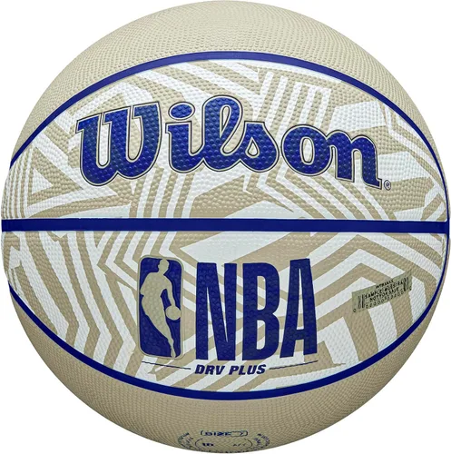Vista 7 de Wilson NBA DRV Plus Dazzle Camo Balón de Baloncesto para Exteriores - Beige/Azul, Talla 7-29.5" Dazzle Camo Beige/Azul