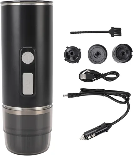 Vista 2 de Cafetera eléctrica automática de 800 mAh Cafetera portátil de viaje y campamento Cargador de coche USB C Funciona con café molido y cápsulas