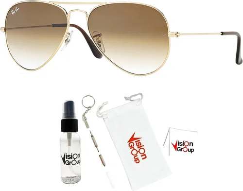 Vista 2 de Ray-Ban RB3025 - Gafas de sol de aviador de metal + paquete de accesorios Vision Group