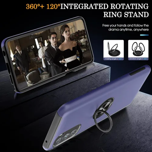 Vista 9 de Gritup Funda para Moto G 5G 2022 con protector de pantalla HD, [grado militar], funda de protección a prueba de golpes con soporte magnético de 360°