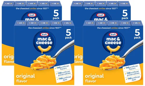 Vista 10 de Kraft Cena original de macarrones y queso (paquete de 5 unidades, cajas de 7.25 onzas)