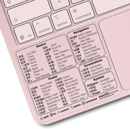 Vista 11 de Pegatina de accesos directos de Mac OS 2026, hoja de trucos de acceso directo de teclado, calcomanía de vinilo, sin residuos, para MacBook Air, Pro