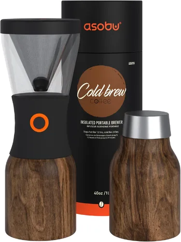 Vista 10 de asobu Cafetera de preparación fría, galardonada cafetera aislada de 40 onzas con jarra portátil de acero inoxidable – Ganadora número 1 del festival