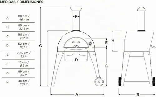 Vista 8 de Alfa Horno Pizza CIAO Gris