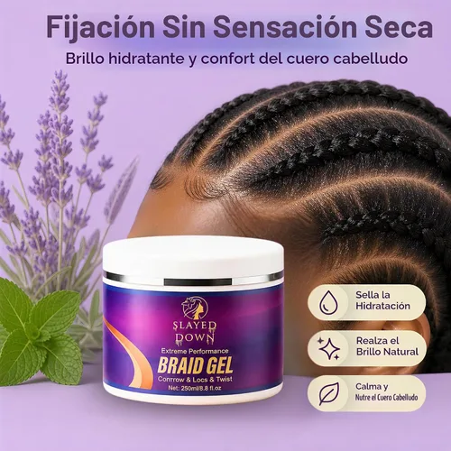 Vista 3 de Gel trenzado de fijación extrema para trenzar cabello, trenzas y rastas