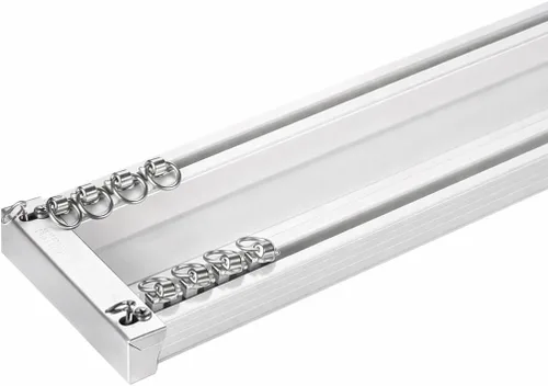 Vista 9 de Riel Doble Unido para Cortinas, Longitud Personalizable, Montaje en Techo o Pared, Rieles de Cortina Resistentes para Sala de Estar, Dormitorio
