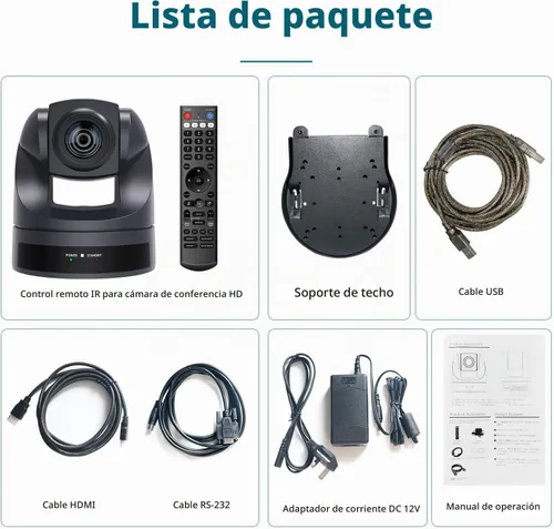 Vista 8 de Cámara PTZ 4K 20X, HDMI USB cámara de videoconferencia Webcam transmisión en vivo para adoración de iglesia/eventos servicios/educación, funciona