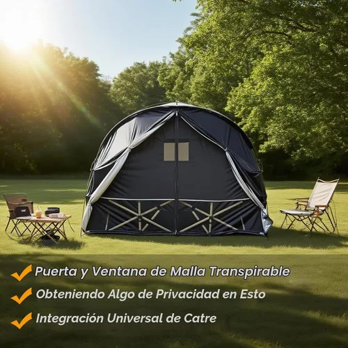 Vista 3 de Tienda de campaña para 1 persona con puerta de malla transpirable y ventanas de mosquitera, fácil de poner, refugio para todo tipo de clima