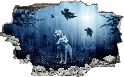 Vista 18 de Decoración de pared 3D de animales, calcomanía de pared extraíble de perro, moderna, impermeable, calcomanías murales para agujero de pared