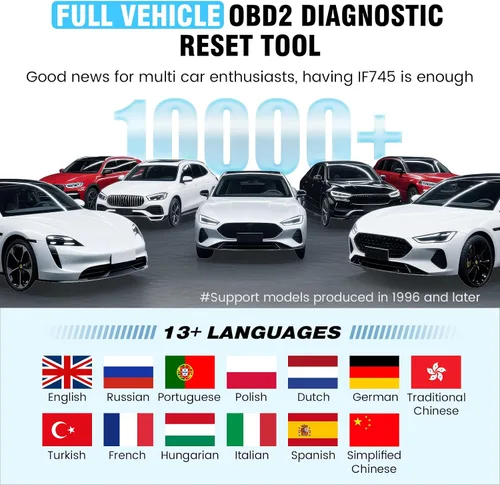 Vista 8 de Herramienta de diagnóstico del escáner BOSSCOMM IF745 2026, lector de código de motor de verificación con 6 reinicios, purgadora de ABS, aceite