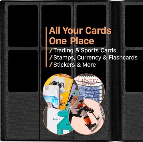Vista 2 de Carpeta de tarjetas coleccionables de 9 bolsillos, 360 tarjetas Negro