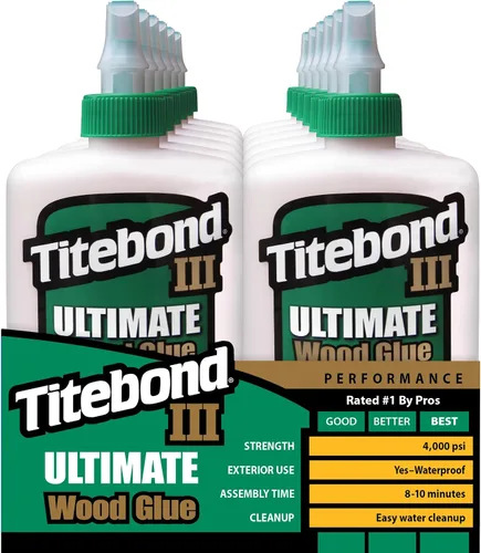 Vista 6 de Titebond III Ultimate - Pegamento para madera de 32 onzas (paquete de 6) – Adhesivo profesional para carpintería premium, impermeable, fuerte