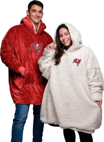 Vista 28 de FOCO NFL Unisex NFL Team Reversible Oversized Sherpa Hoodie Sweatshirt Big Logo Hoodeez