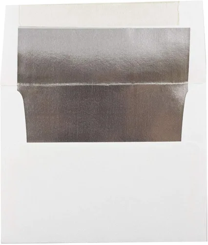 Vista 27 de JAM PAPER Sobres de invitación de papel aluminio A2 - 4 3/8 x 5 3/4 - Blanco con rojo - 50