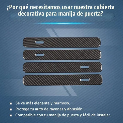Vista 6 de 4 unids fibra de carbono ABS cromo para Land Rover Range Rover VELAR 2017 2018 coche exterior puerta manija accesorios