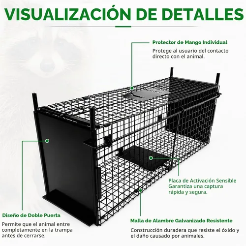 Vista 6 de Thealyn Trampa de jaula para animales de 32 x 13 x 10 pulgadas, trampa