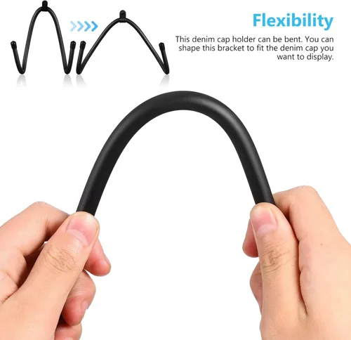 Vista 6 de Perchero de pared para sombreros, 2 ganchos para sombreros, organizador de sombreros de pared, organizador de sombreros, sombreros, montaje en pared
