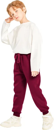 Vista 6 de Resinta Paquete de 4 pantalones deportivos de vellón para niños con bolsillos y cordón