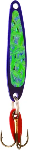 Vista 6 de Bay de Noc 2-1/4-Inch Swedish Pimple Ice Fishing Hook, 1 Piece, White Pearl Naranja fluorescente/dorado