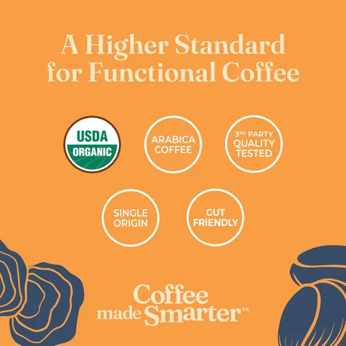 Vista 7 de Four Sigmatic Café Molido Orgánico para Preparación en Frío Tostado Oscuro, Molido Grueso con Melena de León y Chaga Café de Hongos