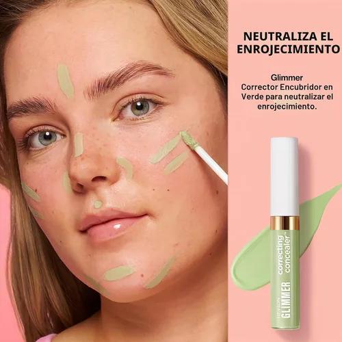 Vista 2 de Revlon Glimmer - Corrector con efecto corrector líquido para debajo de los ojos, hecho con cafeína, vitamina C y esteviosido, 100 Verde, 0.3 fl oz