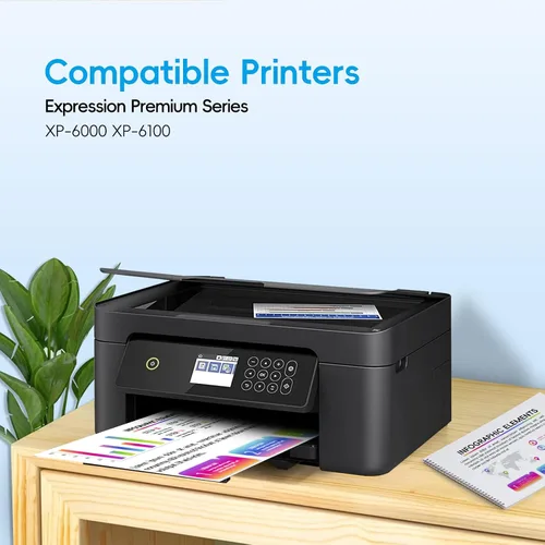 Vista 2 de XP-6100 Cartucho de tinta de repuesto para cartucho de tinta XP-6000 XP6100 Paquete combinado de tinta funciona con impresora Epson Expression