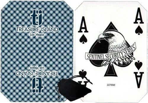 Vista 5 de Cyber-Deals Amplia selección de mazos de cartas auténticos de Las Vegas Strip Casino con bolsa de tela de terciopelo negro (Bally's (Red))