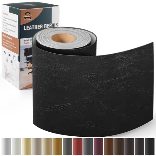 Vista 33 de Kit de reparación de cuero para muebles de 4 x 63 pulgadas, parche de reparación de cinta de cuero autoadhesivo para sofá, kit de parches