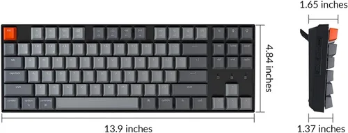 Vista 6 de Keychron Teclado mecánico inalámbrico para juegos K8, Tenkeyless 87 teclas BluetoothUSB con cable blanco retroiluminado N-Key Rollover TKL para Mac