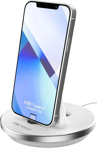 Vista 9 de Encased Soporte de carga de escritorio para teléfono y tabletas USB-C, cargador de estación de acoplamiento ajustable compatible con fundas
