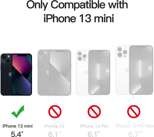 Vista 2 de JETech Funda magnética para iPhone 13 Mini de 5.4 pulgadas, compatible con MagSafe, translúcida mate, delgada, a prueba de golpes, color negro
