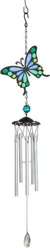 Vista 6 de Red Carpet Studios Windchime - Campanilla de viento de imitación con cuentas de vidrio y cristal prismático, 29 pulgadas de largo, abejorro
