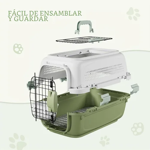 Vista 7 de Magshion - Transportador para perros y gatos de 18 pulgadas, color verde Blanco+verde