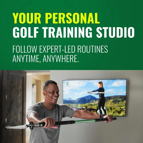Vista 5 de GolfForever Swing Trainer – Golf Fitness & Training System for Strength, Flexibility & Swing Power – Includes Membership & Premium Training Bar for