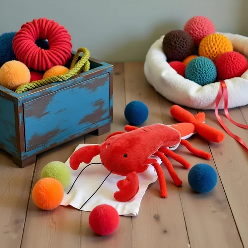 Vista 8 de Juguete masticable de langosta para perros, multiforma, cómodo al tacto, de peluche, para mascotas, sin relleno, juguetes de peluche arrugados
