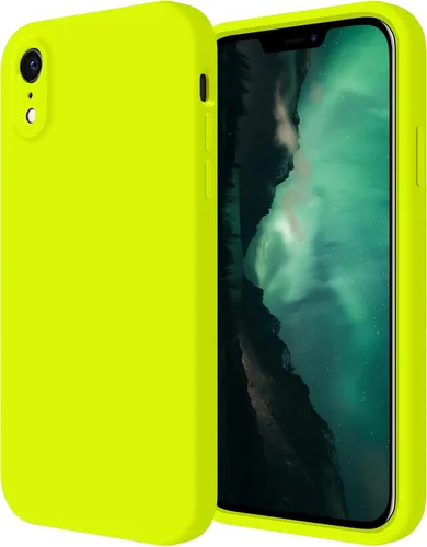 Vista 10 de FireNova Funda diseñada para iPhone XR, de silicona mejorada [borde recto] y [protección de cámara] con forro de microfibra suave antiarañazos, 6.1