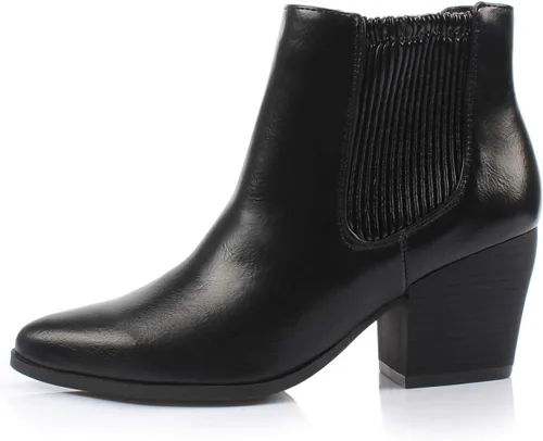 Vista 2 de Bliss - Botines cómodos de tacón grueso para mujer, estilo Chelsea